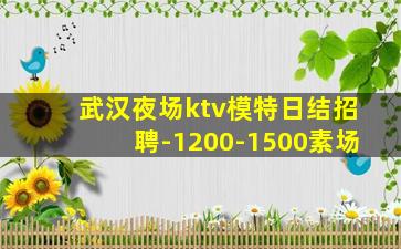 武汉夜场ktv模特日结招聘-1200-1500素场